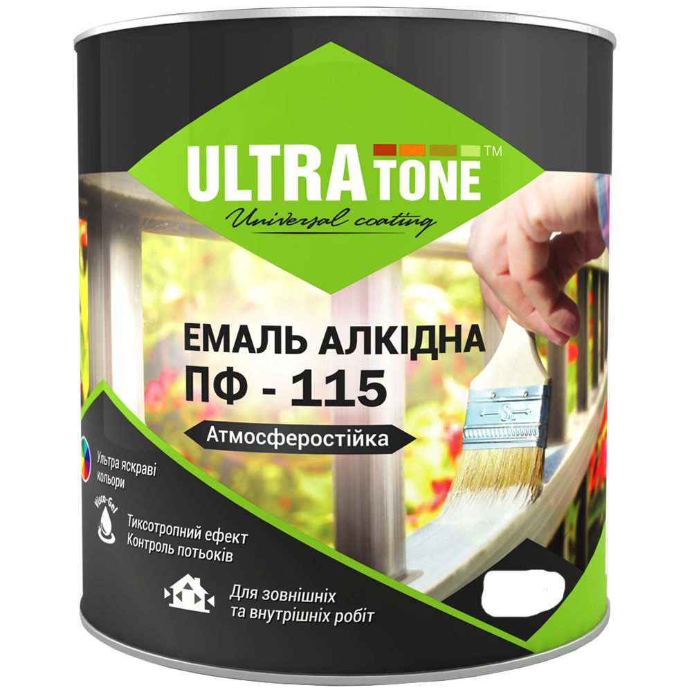 Емаль алкідна UlTRATONE ПФ-115, глянец сіра 2,8 кг.